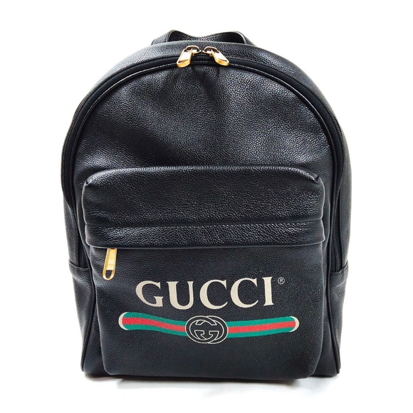 GUCCI - BackPack Bag Sherry Line Black Leather R1.065 - Picture 1 of 4